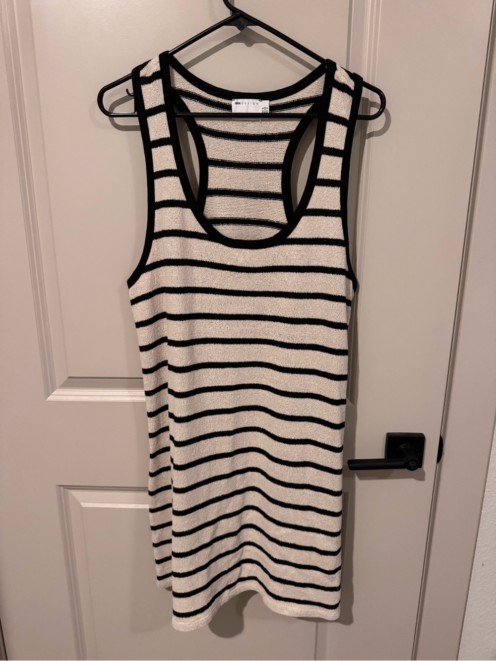 ASOS Striped Knit Dress - Black & Cream